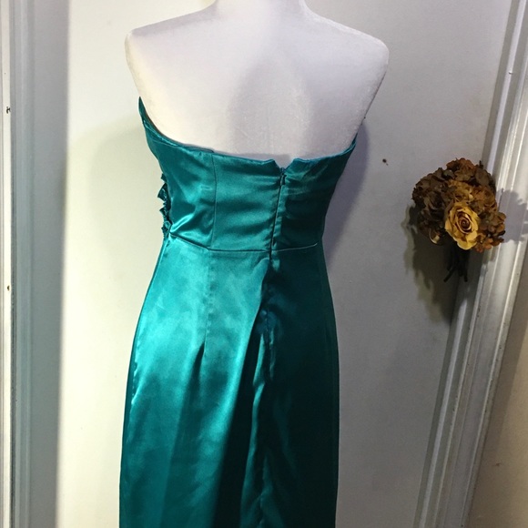 LONDON TIMES Blue Ruffle Strapless Cocktail Dress - Picture 8 of 8